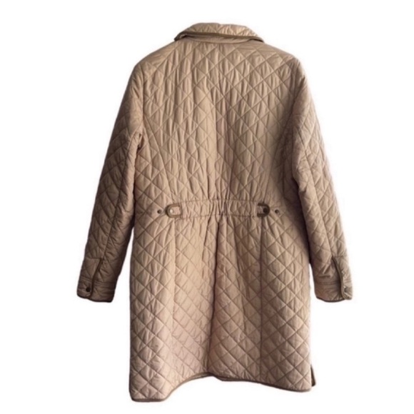 TALBOTS Quilted Knee Length Snap Closure Jacket Size Medium - Picture 5 of 11